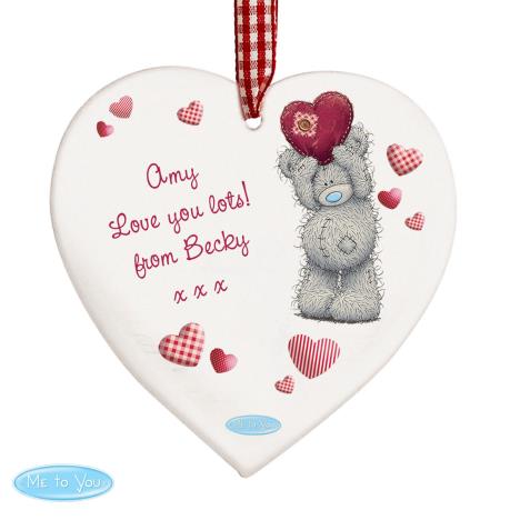 Personalised Me to You Bear Heart Wooden Decoration Extra Image 1